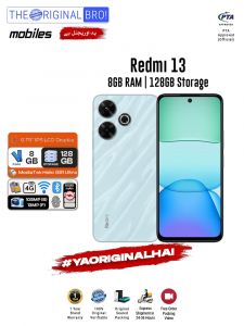 Redmi 13 - 8GB RAM - 128GB Storage - Easy Monthly Installments - PTA Approved - 1 Year Official Warranty - The Original Bro Mobiles - TOB70
